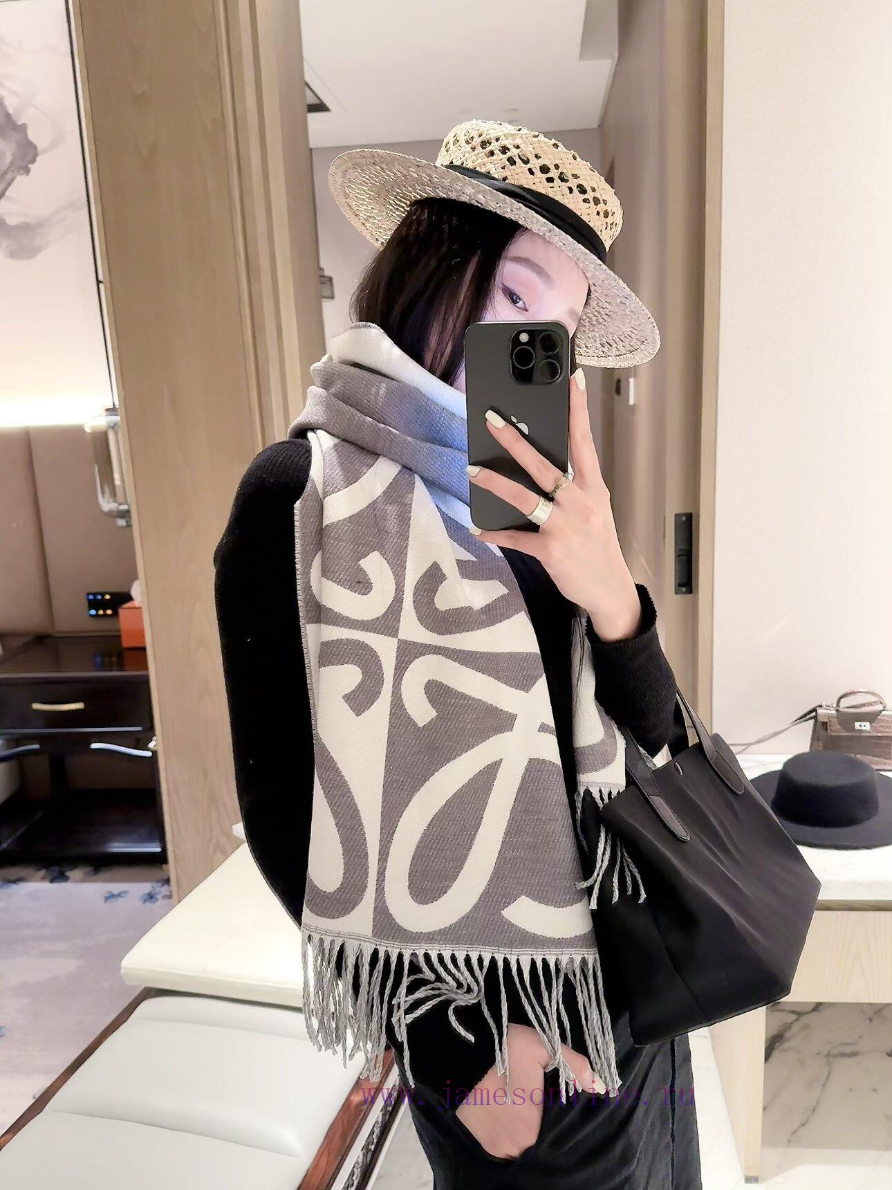 1ef0qhnr35u.jpg New Customers Only, Limit One. New Style ✨💕 Synchronize LOEWE | Double Sided Color Blocked Cashmere Wool Scarf 🤎💗The Color Sch 3omjpa7m - Image 1