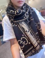 New Customers Only, Limit One. Gucci Style LettersFabric Wool Size 47 * 180Wool And Silk Scarf Decorated With Oversized Design eilzieog - Image 3