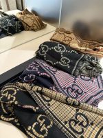 New Customers Only, Limit One. Gucci Style LettersFabric Wool Size 47 * 180Wool And Silk Scarf Decorated With Oversized Design gyr61uot - Image 6