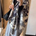 New Customers Only, Limit One. Up New ❤️  𝐃𝐈𝐎𝐑 Early Spring New Collection "Ruyi Cong Hand Drawn Square Towel"size140 ✖️ 140 D i0idumms