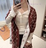 New Customers Only, Limit One. CHANEL Double-sided Diamond Grid - Wool Scarf With Top-level Double-layer Color Weaving Process 7kr5k1hs - Image 2