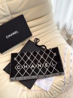 New Customers Only, Limit One. CHANEL Double-sided Diamond Grid - Wool Scarf With Top-level Double-layer Color Weaving Process m2eoks1s - Image 3