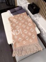 New Customers Only, Limit One. This New Fendi 2026 Cashmere Scarf Features Classic Double F Floral Prints Staggered Sizes Of F xxf8um07 - Image 4
