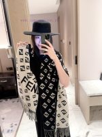 New Customers Only, Limit One. This New Fendi 2026 Cashmere Scarf Features Classic Double F Floral Prints Staggered Sizes Of F xxf8um07 - Image 5