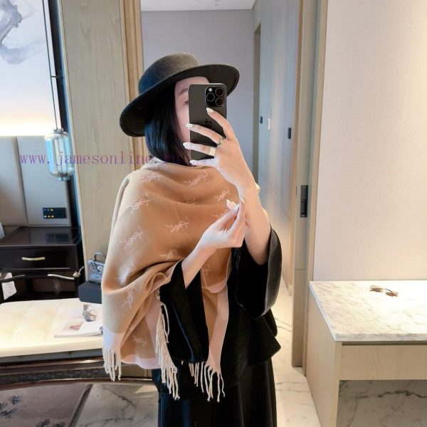 New Customers Only, Limit One. YSL Saint Laurent 2026 New Full Print YSL Logo Cashmere Scarf ✨ Can Be Worn Or Surrounded | Coo d3bjojq2