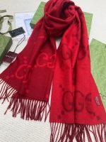 New Customers Only, Limit One. 𝐆𝐮𝐜𝐜𝐢 New Large G Double SidedSize45 * 200cm 100% WoolGucci Is Rare For Its Super Large Weight ptxyg72p - Image 10