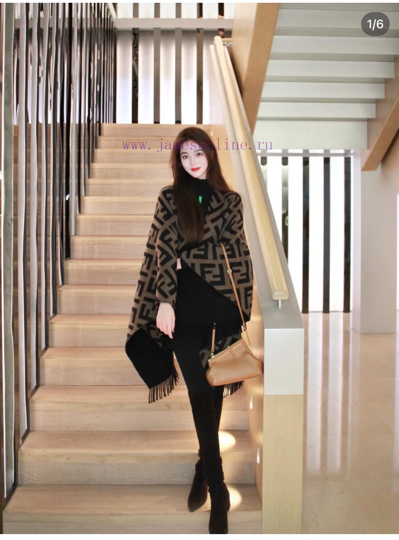 kj5t0fukw3d.jpg New Customers Only, Limit One. Double Sided Two Tone Fendi Cape ShawlThere's No Need To Say Much About The Beauty Of FF. This 1hslsn2d - Image 1
