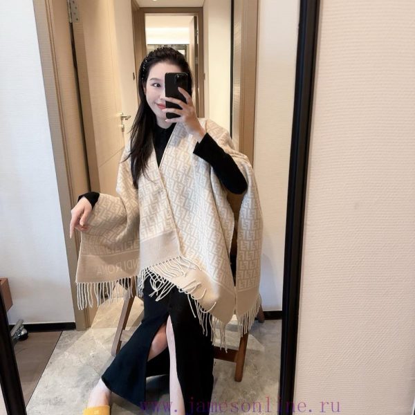 New Customers Only, Limit One. Roman Combination Cloak Size 140 * 140 Color WhiteWool And Cashmere Blend Cloak Adorned With Fu 2o014lw9