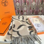 New Customers Only, Limit One. Hermes Double Sided Lamb Cashmere Scarf Set With 100% Top Grade Lamb Cashmere Material In Maso 4h65euv1 - Image 4
