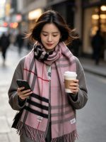 New Customers Only, Limit One. High Quality Version ❣️ 𝐁𝐮𝐫𝐛𝐞𝐫𝐫𝐲 Classic Plaid Gold Wool ScarfSize168x30cm The Latest Blue Labe huld7k7m - Image 2