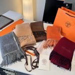 New Customers Only, Limit One. HERMFS Hermes Paris Fashion Show Double-sided Wool Scarf Feels Like Delicate Fluff All Over The viyujybk - Image 3